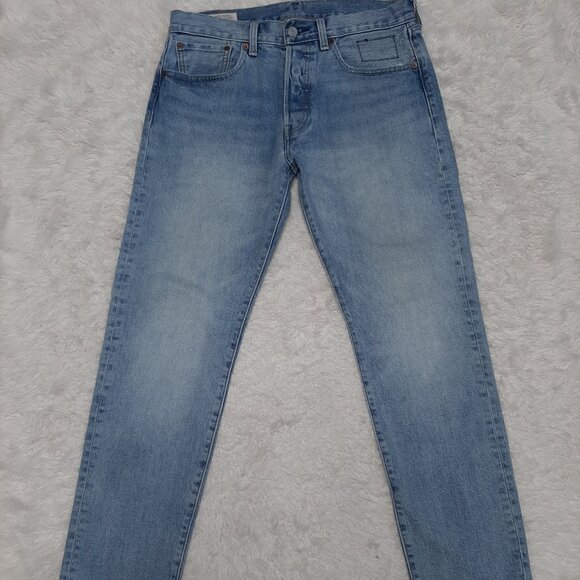 Levi's Fresh Leaves Justin Timberlake Man's Blue Slim Taper Fly Buttons Jeans 31 - Picture 3 of 13
